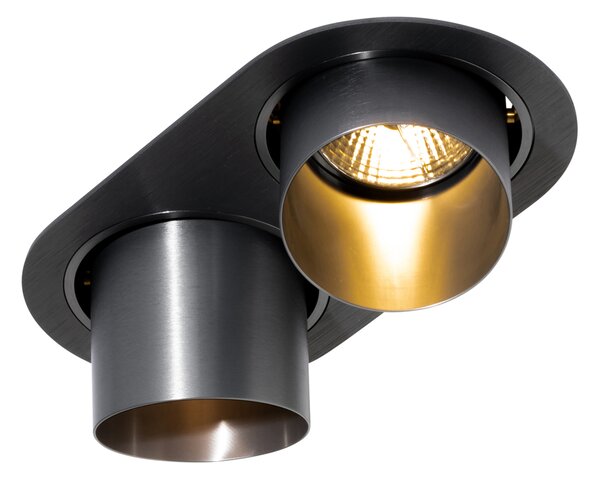 Okrúhle zapustené bodové svetlo tmavosivé GU10 70 mm sklopné 2-svetlo - Installa
