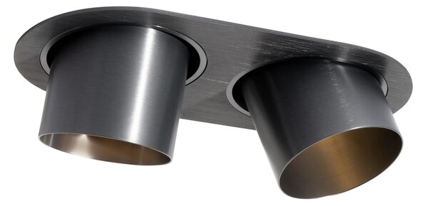 Okrúhle zapustené bodové svetlo tmavosivé GU10 70 mm sklopné 2-svetlo - Installa