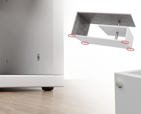Konferenčný stolík, 90 x 50 x 41 cm, bielo/sivý (vzor)