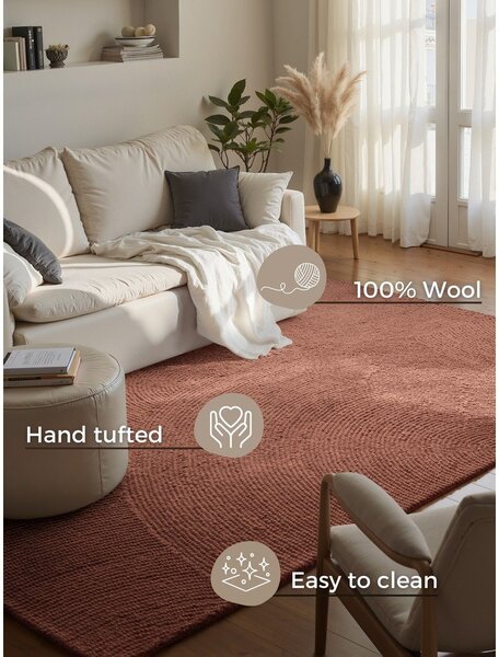 Ručne tkaný vlnený koberec v terakotovej farbe 80x150 cm Calmio – Hanse Home