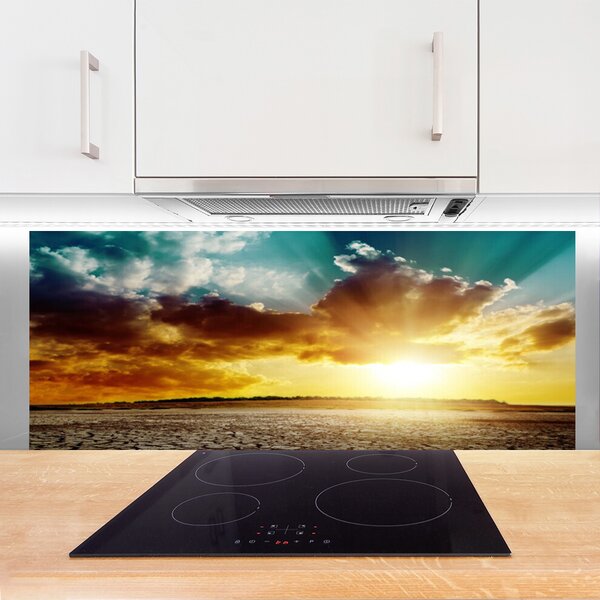 Nástenný panel  Slnko púšť krajina 125x50 cm