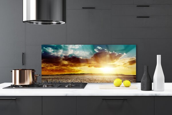 Nástenný panel  Slnko púšť krajina 125x50 cm