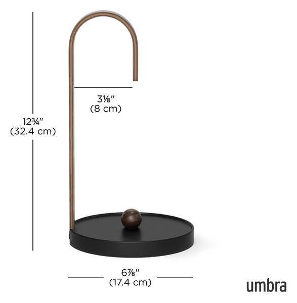 Čierny drevený stojan na papierové utierky ø 17 cm Bellwood – Umbra