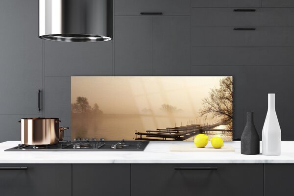 Nástenný panel  Most voda hmla krajina 125x50 cm