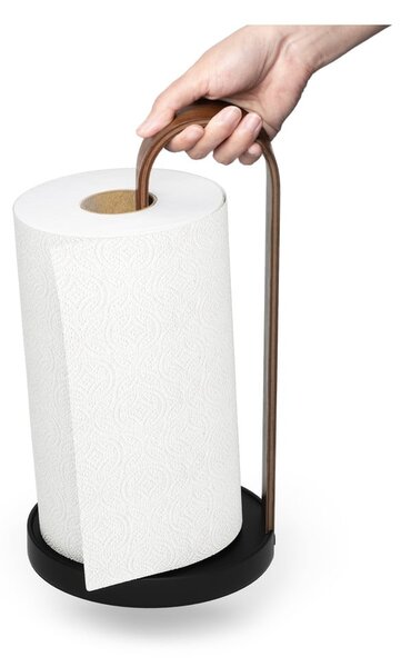 Čierny drevený stojan na papierové utierky ø 17 cm Bellwood – Umbra
