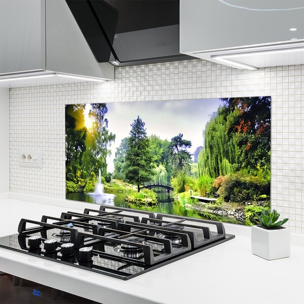 Nástenný panel  Les vodopád slnko príroda 120x60 cm