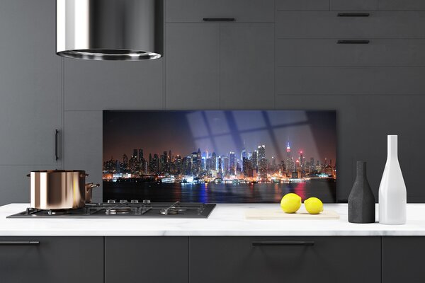 Nástenný panel  Mesto voda domy 125x50 cm
