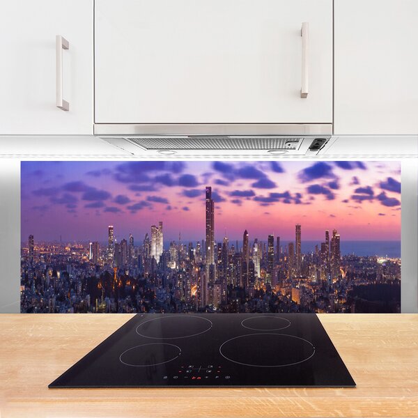 Nástenný panel  Mesto domy 125x50 cm