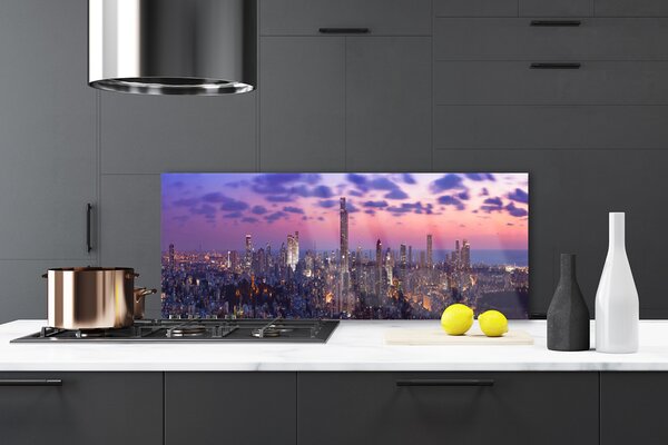 Nástenný panel  Mesto domy 125x50 cm