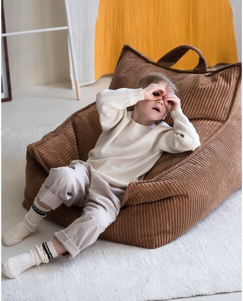 Hnedý menčestrový detský sedací vak Chair – Wigiwama