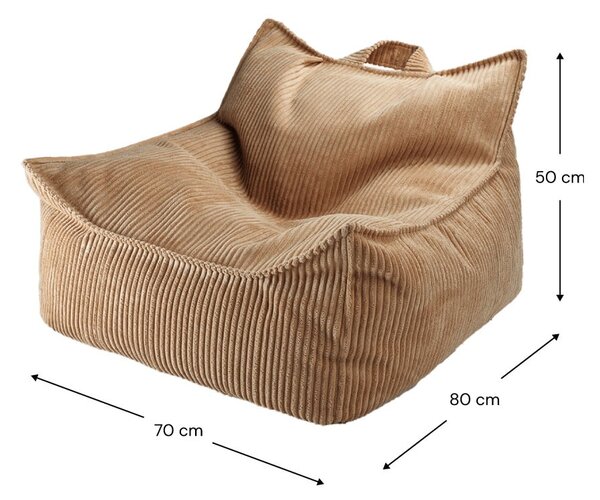 Hnedý menčestrový detský sedací vak Chair – Wigiwama