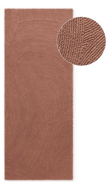 Ručne tkaný vlnený behúň v terakotovej farbe 80x200 cm Calmio – Hanse Home