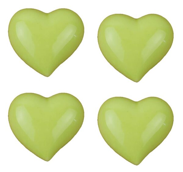 Srdce zelené, 4ks X1302-15