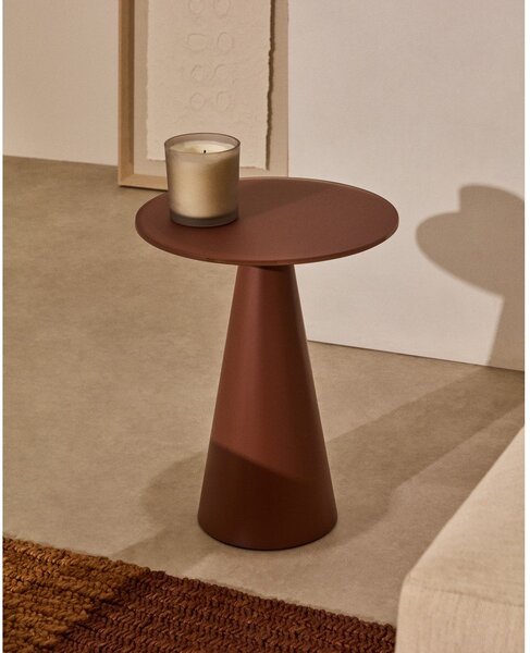 Okrúhly odkladací stolík so sklenenou doskou ø 35 cm Wilshire – Kave Home
