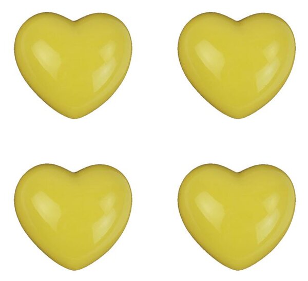 Srdce žlté 4 ks X1693-02