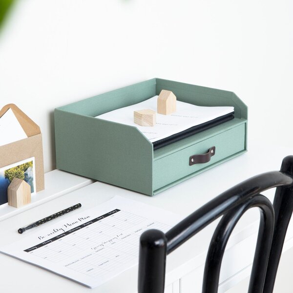 Zelený kartónový organizér do zásuvky/na dokumenty Walter Canvas Paper Laminate – Bigso