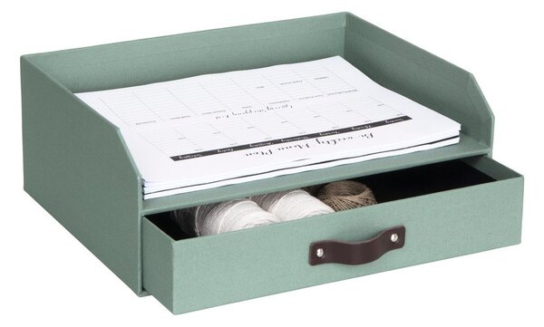 Zelený kartónový organizér do zásuvky/na dokumenty Walter Canvas Paper Laminate – Bigso