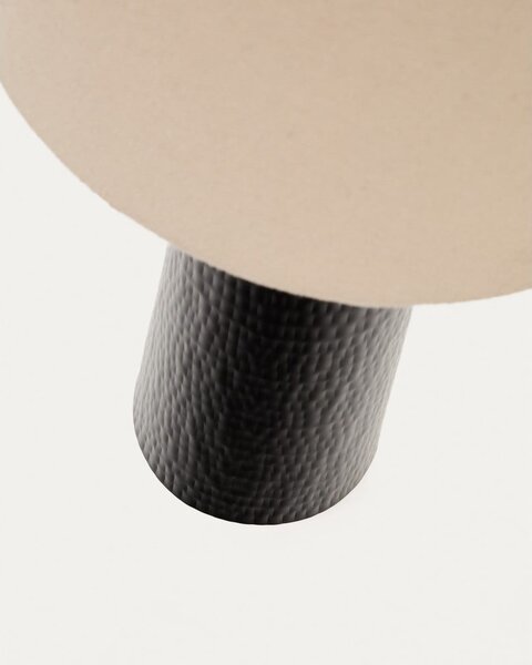 Čierno-krémová stojacia lampa s textilným tienidlom (výška 129 cm) Senni – Kave Home