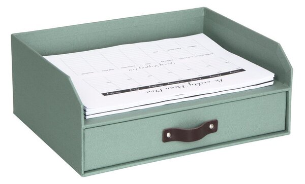 Zelený kartónový organizér do zásuvky/na dokumenty Walter Canvas Paper Laminate – Bigso