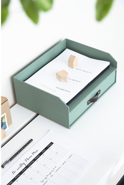 Zelený kartónový organizér do zásuvky/na dokumenty Walter Canvas Paper Laminate – Bigso