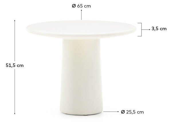 Betónový okrúhly Záhradný konferenčný stolík ø 65 cm Albanella – Kave Home