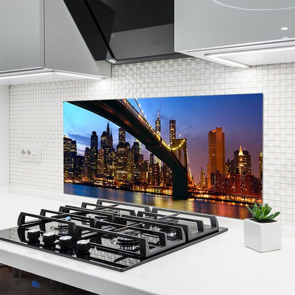 Nástenný panel  Most mesto voda 120x60 cm