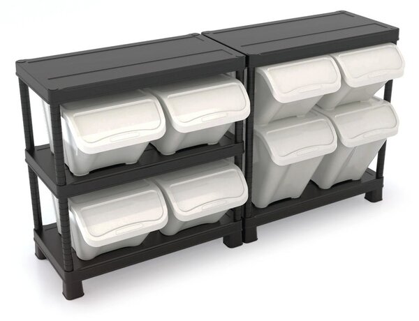Biely plastový úložný box s vekom 55x39x32 cm All In Box – KIS