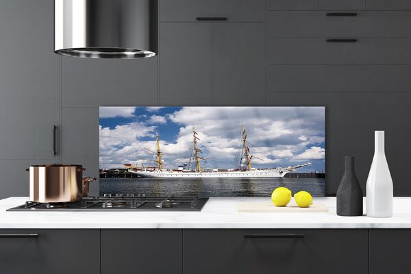 Nástenný panel  Loďka voda príroda 125x50 cm