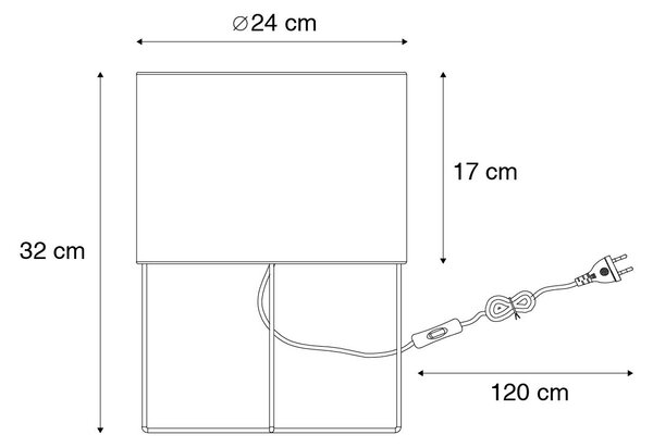 Moderná stolná lampa žltá so zlatom - Rosalina