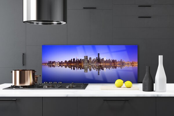 Nástenný panel  Mesto voda domy 125x50 cm
