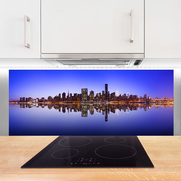 Nástenný panel  Mesto voda domy 125x50 cm
