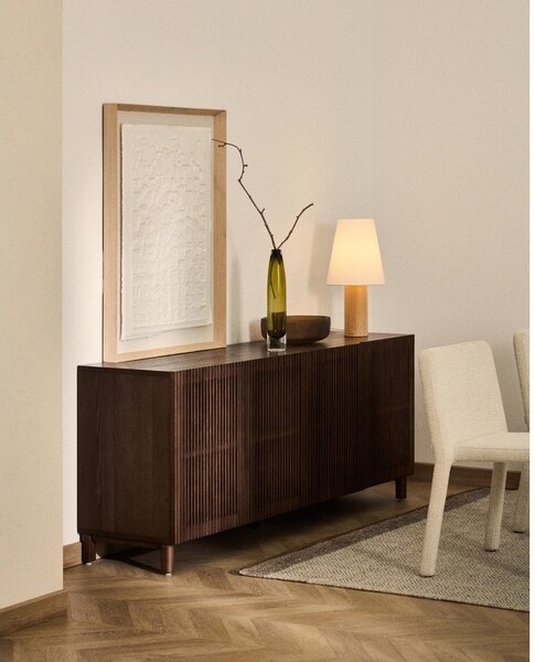 Tmavohnedá komoda v dekore orecha 181x71,5x42,5 cm Beyla – Kave Home