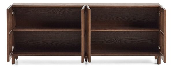 Tmavohnedá komoda v dekore orecha 181x71,5x42,5 cm Beyla – Kave Home