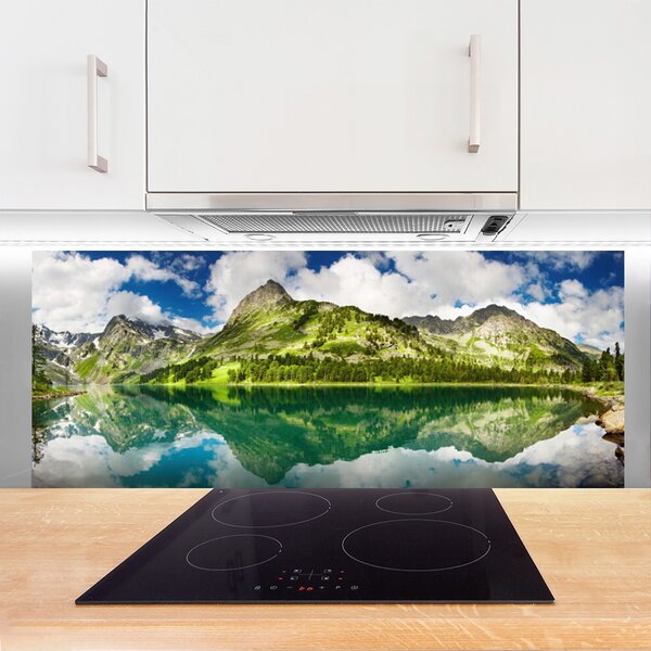 Nástenný panel  Hory jazero príroda 125x50 cm