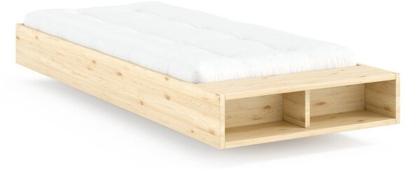 Jednolôžková posteľ z borovicového dreva bez čela s roštom 90x200 cm v prírodnej farbe Merge – Karup
