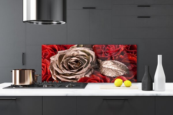 Nástenný panel  Ruže kvety 125x50 cm