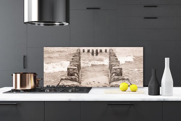 Nástenný panel  Oceán pláž architektúra 125x50 cm