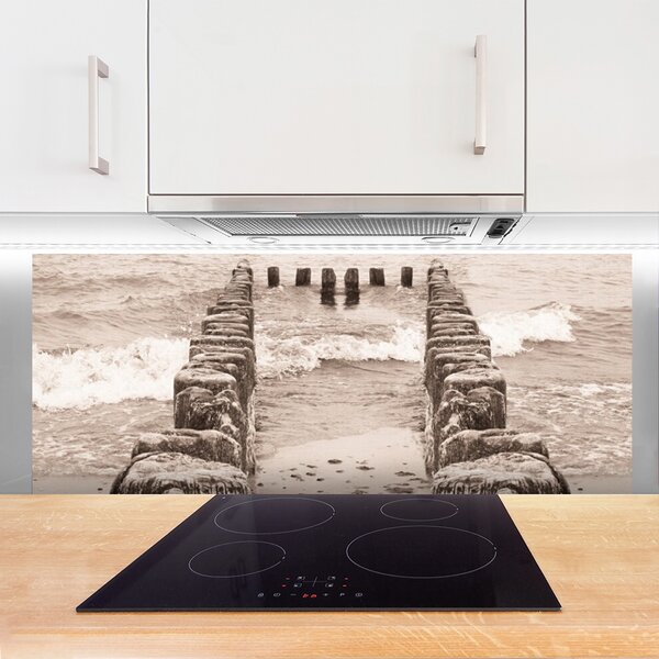 Nástenný panel  Oceán pláž architektúra 125x50 cm