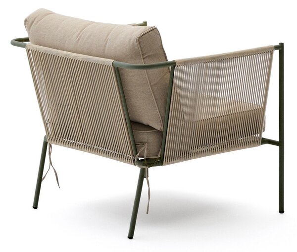 Zelené/béžové kovové záhradné kreslo Zivia – Kave Home