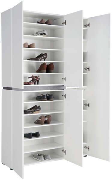SKRINKA NA TOPÁNKY, antracitová, biela, 120,2/200/34 cm Voleo - Skrine, regály & police na topánky