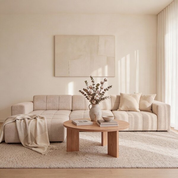 Béžová rohová pohovka (ľavý roh) Chicago – Cosmopolitan Design