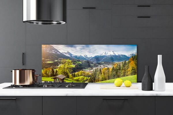 Nástenný panel  Sklenená alpy príroda 125x50 cm