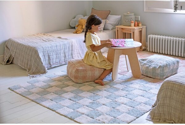 Svetloružovo-krémový prateľný ručne tkaný bavlnený koberec 120x160 cm Kitchen Tiles Rose – Lorena Canals