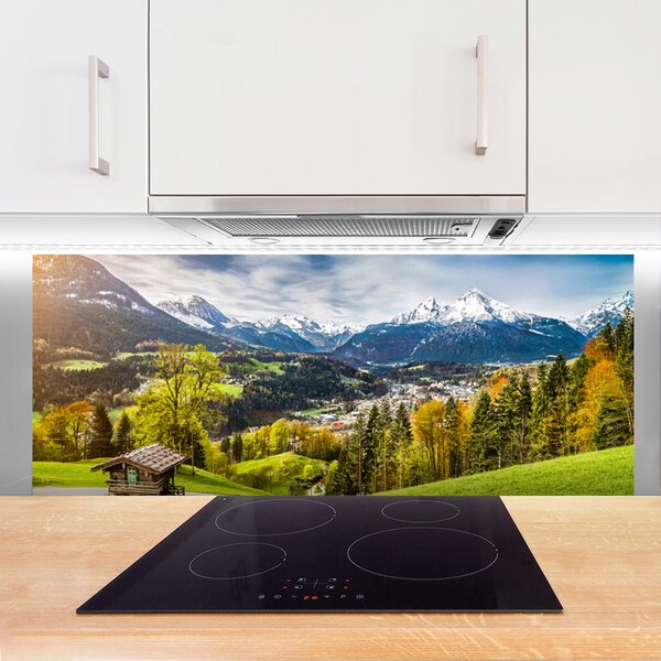 Nástenný panel  Sklenená alpy príroda 125x50 cm