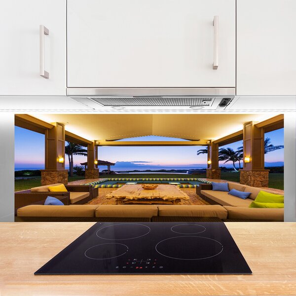 Nástenný panel  Záhrada patio palmy 125x50 cm