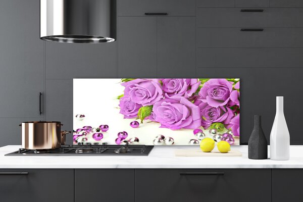 Nástenný panel  Ruže kvety 125x50 cm