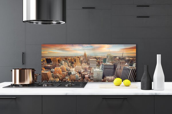 Nástenný panel  Mesto domy 125x50 cm