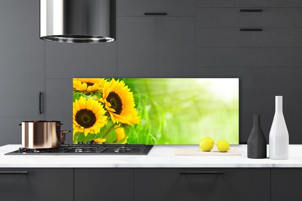 Nástenný panel  Slnečnicami rastlina 125x50 cm