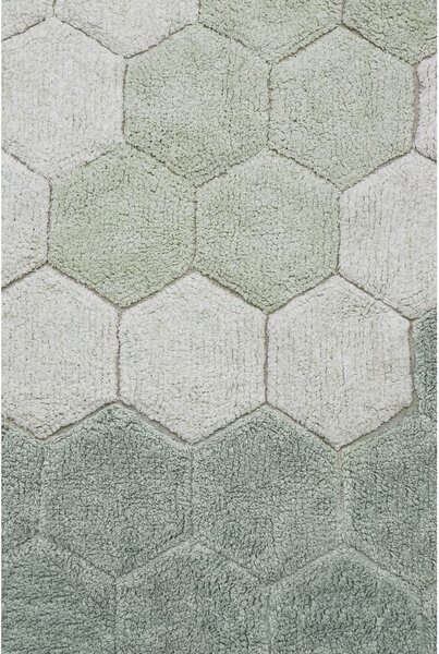 Svetlozelený prateľný ručne tkaný bavlnený okrúhly koberec ø 140 cm Honeycomb Blue Sage – Lorena Canals