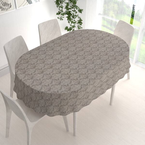 Biante Dekoračný oválny obrus PML-086 Popínavé vetvičky na hnedosivom 50x100 cm